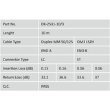 Digitus LWL Patchkabel, Duplex, LC > ST Stecker, Multimode OM3 türkis, 10 Meter