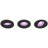 Philips Hue White & Color Ambiance Centura Einbauspot 3er-Pack, LED-Leuchte schwarz, rund