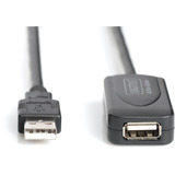 Digitus Aktives USB 2.0 Verlängerungskabel, 20 Meter schwarz, Repeater Kabel