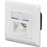 Digitus CAT.6A Datenanschlussdose, Aufputz, geschirmt, 2x RJ-45 LSA weiß, Klasse EA