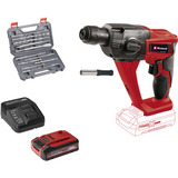 EINHELL Power X-Change Akku-Bohrhammer TE-HD 18 Li, 18 Volt rot/schwarz, Li-Ion Akku 4,0 Ah Plus, mit Bohrer-Meißel-Set