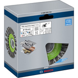 Bosch PRO Stainless Steel heavy X-LOCK Scheibenbürste, Ø 115mm, gezopft 0,5mm Edelstahldraht, für X-LOCK Winkelschleifer