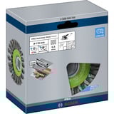 Bosch X-LOCK Scheibenbürste Heavy for Inox, Ø 115mm, gezopft 0,5mm Edelstahldraht, für X-LOCK Winkelschleifer