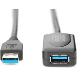 Digitus Aktives USB 3.2 Gen 1 Verlängerungskabel, 5 Meter schwarz, Repeater Kabel