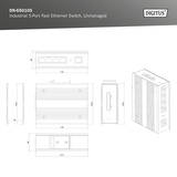 Digitus 4 Port Fast Ethernet Netzwerk Switch, Industrial 
