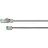 goobay Ultraflexibles Cat.8.1 Patchkabel slim, U/FTP grau, 2 Meter, extrakurze Stecker