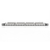 Digitus Modulares High Density Patchpanel, 24-Port, Rack Mount, geschirmt schwarz, 0,5 HE, für Keystone-Module, mit Beschriftungsfeld