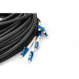Digitus Glasfaser Universal Breakout Kabel, Duplex, LC/UPC Stecker, Singlemode OS2 schwarz, 75 Meter, vorkonfektioniert
