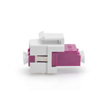 Digitus LWL Kupplung, Duplex, LC > LC Buchse, Multimode OM4 violett, inkl. Keystone-Rahmen