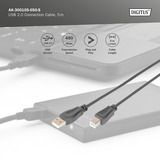 Digitus USB 2.0 Anschlusskabel USB-A (Stecker) > USB-B (Stecker) schwarz, 5 Meter