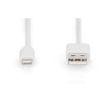 Digitus USB 2.0 Daten-/Ladekabel USB-A > Lightning, MFI zertifiziert weiß, 2 Meter, PD, Laden mit bis zu 12 Watt