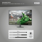 Digitus DisplayPort 1.4 Premium Anschlusskabel, UHD 8K schwarz/grau, 1 Meter