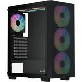 Aerocool B509A Flow-G-BK-v1, mit Netzteil Aero 650, Tower-Gehäuse schwarz, Tempered Glass