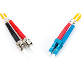 Digitus LWL Patchkabel, Duplex, LC > ST Stecker, Singlemode OS2 gelb, 1 Meter