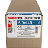 fischer Fischer ClassicFast FCFII 6,0x140 SK TX TG 100, Schraube 100 Stück, mit Teilgewinde, verzinkt