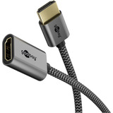 goobay Ultra High-Speed HDMI-Flexiadapter, Kabel schwarz/gold
