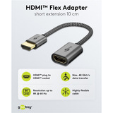 goobay Ultra High-Speed HDMI-Flexiadapter, Kabel schwarz/gold