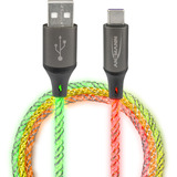Ansmann USB-A auf USB Typ-C Kabel schwarz/transparent, 1 Meter, mit LED 