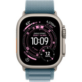 Apple Watch Ultra 3, Smartwatch titan, 49 mm, Alpine Loop hellblau M, Titangehäuse, Cellular