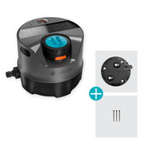 GARDENA Bewässerungssystem AquaPrecise, oberirdisch, Sprinklersystem grau/türkis, mit Montageplatte und Schlauchanschluss