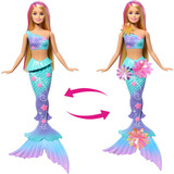 Mattel Barbie Meerjungfrau mit magischen Blüten blond, Puppe 