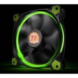 Thermaltake Riing 14 LED Green 140x140x25, Gehäuselüfter schwarz/grün, 140 mm