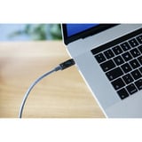 Ansmann USB 2.0 Kabel, USB-C Stecker > USB-C Stecker anthrazit, 2,0 Meter, PD 3.1,  Laden mit bis zu 140 Watt, gesleevt, integriertes LED Display
