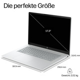 HP OmniBook 3 17-dg0053ngx, Notebook silber, Intel® Core™ Ultra 5 225U, Intel® Graphics, 12 GB DDR5, 512 GB (512 GB SSD), Windows 11 Pro