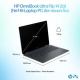 HP OmniBook Ultra Flip 14-fh0079ng, Notebook grau, Intel® Core™ Ultra 7 258V, Intel® Arc™ Graphics, 32 GB LPDDR5X, 2 TB (2 TB SSD), Windows 11 Home