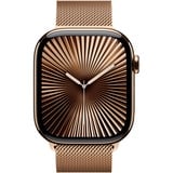 Apple Watch Series 10, Smartwatch gold, Titangehäuse, 46 mm, Milanaise Armband gold S/M, Cellular