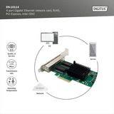 Digitus 4-Port Gigabit Ethernet, LAN-Adapter 