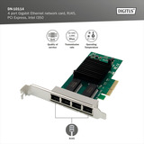 Digitus 4-Port Gigabit Ethernet, LAN-Adapter 