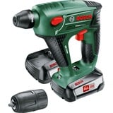Bosch Akku-Bohrhammer Uneo Maxx, 18Volt grün, 2x Li-Ionen Akku 2,5Ah, im Koffer, POWER FOR ALL ALLIANCE