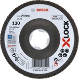 Bosch PRO X571 X-LOCK Fächerschleifscheibe, Ø 115mm, K120 Bohrung 22,23mm, abgewinkelt