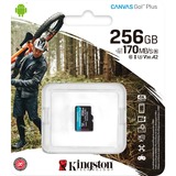 Kingston Canvas Go! Plus 256 GB microSDXC, Speicherkarte schwarz, UHS-I U3, Class 10, V30, A2