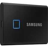 SAMSUNG Portable SSD T7 Touch 1TB, Externe SSD schwarz, USB-C 3.2 Gen 2 (10 Gbit/s), extern