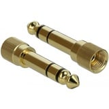 DeLOCK Klinkenkabel 3,5mm 3Pin Stecker > 3,5mm 3Pin Stecker schwarz, 0,5 Meter, mit zwei 6,35mm Schraubadaptern