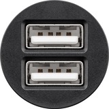 goobay Dual-USB Auto Ladegerät mit zwei USB-Ports schwarz, max. 24W/2,4,8A 12/24V