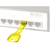 Lindy RJ45 Port Schloss (10 Stück) mit Schlüssel, Diebstahlschutz gelb, Code: Gelb