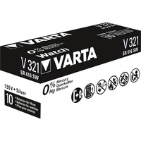 VARTA Silberoxid-Knopfzelle 321, Batterie silber, 10 Stück
