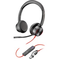 HP Poly Blackwire 8225 USB-C Stereo-Headset + USB-C/A-Adapter schwarz, für Microsoft Teams zertifiziert