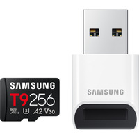 Samsung T9 microSDXC 256 GB, Speicherkarte schwarz, mit USB-Kartenleser