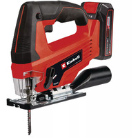EINHELL Power X-Change Akku-Stichsäge TC-JS 18/70 Li, 18Volt rot/schwarz, Li-Ionen Akku 2,5Ah, Koffer E-Box Basic
