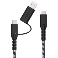 Fairphone USB 2.0 Kabel, USB-C Stecker > USB-C Stecker schwarz/weiß, 1,2 Meter