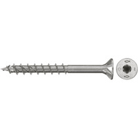 fischer Spanplattenschraube PowerFast II 5,0x60 Senkkopf TX 100 Stück, mit Teilgewinde, Edelstahl A4