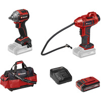 EINHELL Professional  Maschinen-Set TP-CW 18/260 + CE-CC 18 Kit, Schlagschrauber rot/schwarz, Li-Ionen-Akku 4,0 Ah, mit Tasche