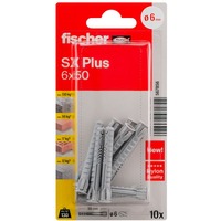 fischer Spreizdübel SX Plus 6x50 K hellgrau, 10 Stück