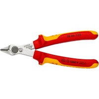 KNIPEX Electronic Super Knips 78 06 125, Elektronik-Zange rot/gelb, mit Öffnungsfeder und Öffnungsbegrenzung