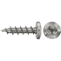 fischer Spanplattenschraube PowerFast II 3,5x16 Halbrundkopf TX 200 Stück, mit Vollgewinde, Edelstahl A2