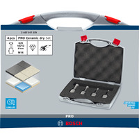 Bosch PRO Ceramic dry Bohrkronen-Set, Ø 6 - 12mm, Bohrer-Satz 4-teilig, für kleine Winkelschleifer